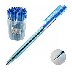 Ручка шариковая автоматическая СТАММ синяя, 0,7мм, тонированный корпус