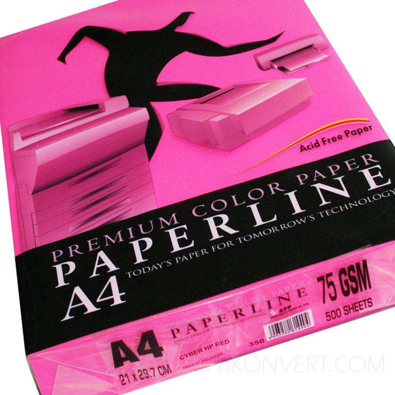 Бумага цветная PAPERLINE Cyber HP цвет Red/неоновый малиновый А4, 155 гр/м2, 250 листов