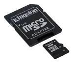Карта памяти Kingstone microSDHC 8GB Class 4 + SD адаптер - фото 1 - id-p107999433