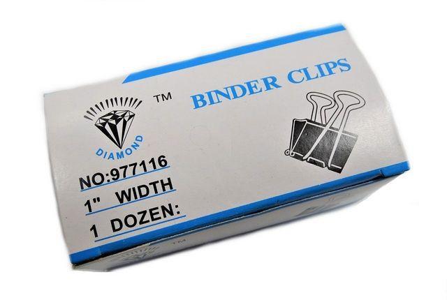 Зажимы для бумаг "Binder Clips", 25 мм, 12 шт - фото 1 - id-p107998872