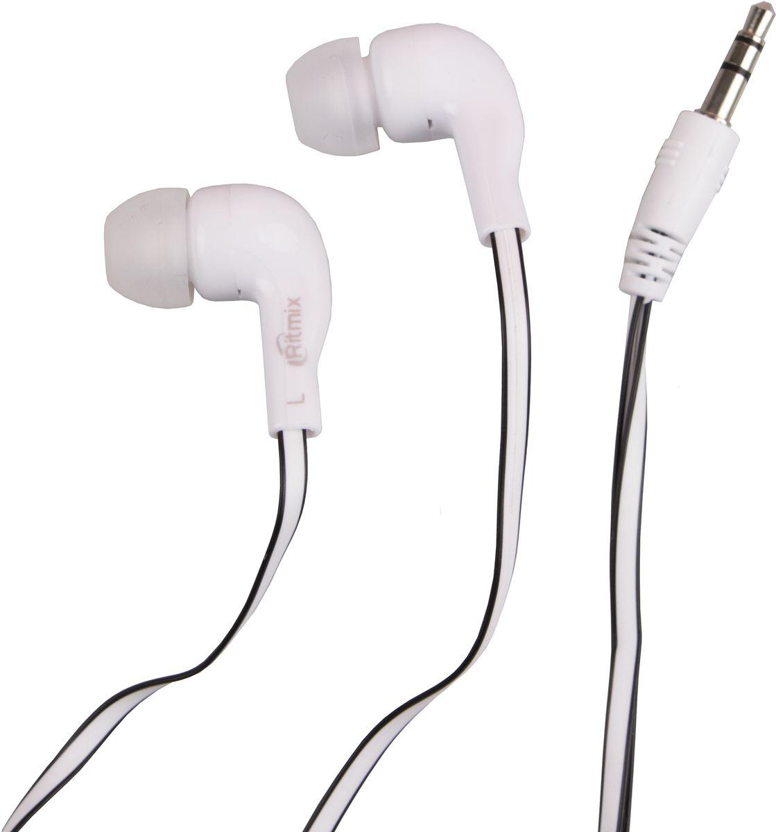 Наушники Ritmix RH-004, Белый Headphone 32 Ohm, 20-20000Hz, 100dB, 1.2m, white