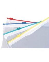 Папка - конверт на молнии пластиковая 0,18мм прозрачная ассорти, размер 38,5 х 26,5 см Usign