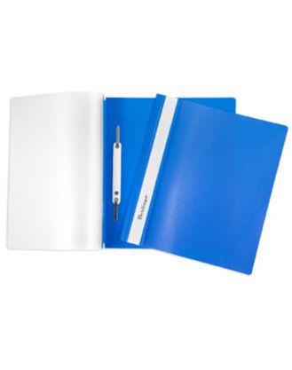 Папка -Скоросшиватель А5ф Berlingo 140/180мкм Синяя Пластиковая прозрачный верх