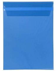 Папка-конверт А4 синяя  вертикальная загрузка 180мкм.
