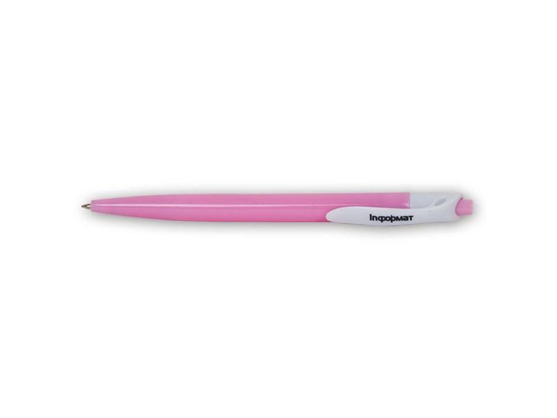 Ручка шариковая автоматическая  0,7 мм синий розовый корпус