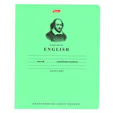Тетрадь предметная "Hatber", 36л, А5, клетка, на казахском языке, на скобе, серия "Зелёная Английски - фото 1 - id-p108002341
