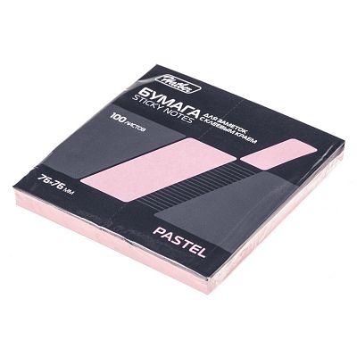 Бумага для заметок "Hatber", 76x76мм, 100л, розовая, клеевой край, в пакете - фото 1 - id-p108003116