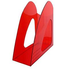 Лоток пластиковый вертикальный для документов А4 "Hatber", тонированный, красный