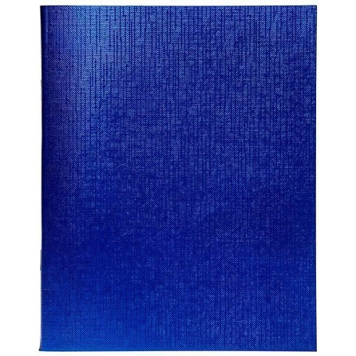 Тетрадь "Hatber", 96л, А5, клетка, обложка бумвинил, на скобе, серия "Metallic - Синяя" - фото 1 - id-p108003874