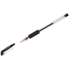 Ручка гелевая OfficeSpace черная, 0,5 мм., грип