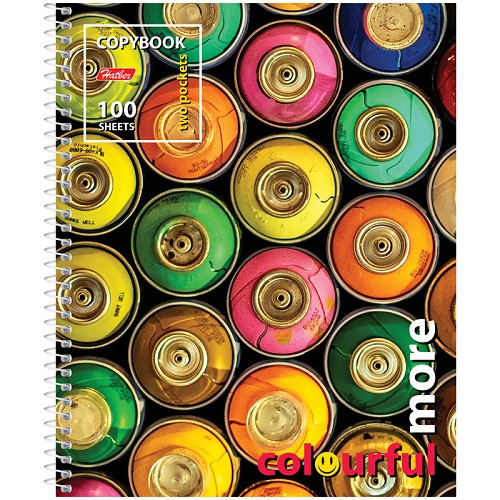 Тетрадь 100л., А5, клетка на спирали Hatber "Colourful more", с карманом - фото 1 - id-p108004143