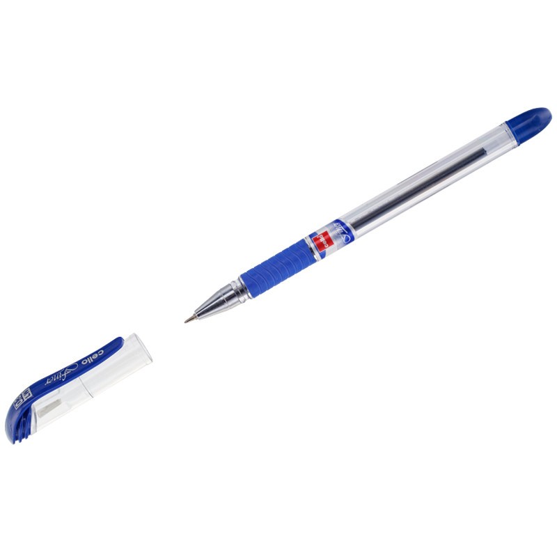Ручка шариковая Cello "Finer" синяя, 0,5мм, грип, штрих-код - фото 1 - id-p108005024