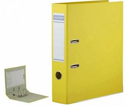 Папка-регистратор KUVERT А4, ширина корешка 50 мм, желтая