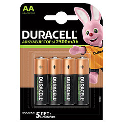 Аккумулятор Duracell AA (HR06) 2500mAh 4BL "пальчиковые", 1 штука