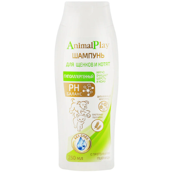 Animal Play гипоаллергенный шампунь для щенков и котят, 250мл