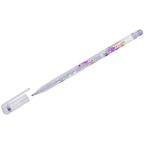 Ручка гелевая Crown "Glitter Metal Jell" серебро с блестками, 1,0мм - фото 1 - id-p108006722