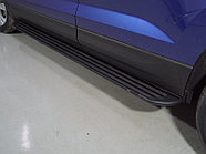 Пороги алюминиевые "Slim Line Black" 1780 мм ТСС для Volkswagen Taos 2021-