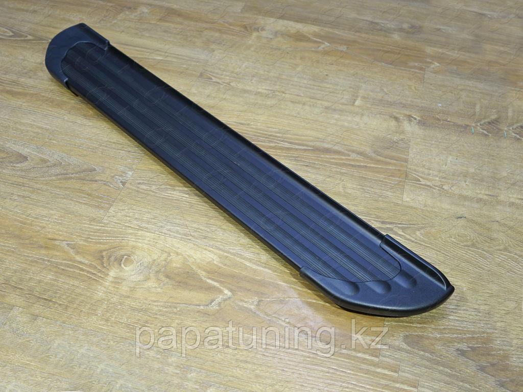 Пороги алюминиевые Slim Line Black 1920 мм ТСС для Toyota Hilux 8 рестайлинг Black Onyx 2020- - фото 2 - id-p108009158