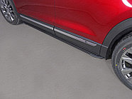 Пороги алюминиевые "Slim Line Black" 1920 мм ТСС для Mazda CX-9 2017-