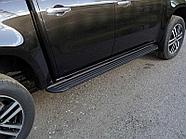Пороги алюминиевые "Slim Line Black" 1920 мм ТСС для Mercedes-Benz X-Class 2018-