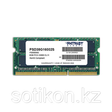 Модуль памяти для ноутбука Patriot SL PSD38G16002S DDR3 8GB, фото 2