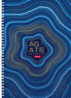Тетрадь А4 "Hatber", 80л клетка, 3D лак и фольга, ламинация, на гребне, серия "Agate"