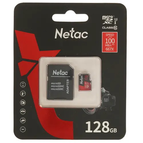 Netac microSDXC [NT02P500PRO-128G-R] флеш (flash) карты (NT02P500PRO-128G-R) - фото 1 - id-p108023288