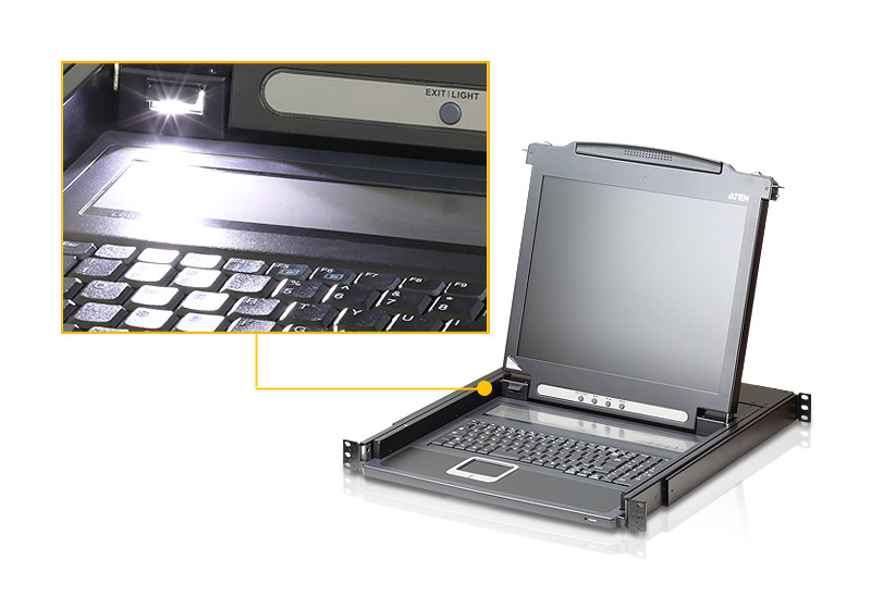 КВМ-консоль с интерфейсами PS/2, VGA и 17-дюймовым ЖК-дисплеем CL1000M ATEN - фото 4 - id-p4842682