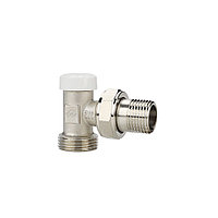 Запорный радиаторный клапан (вентиль) ручной регулировки Varmega VM10202, 1/2" x 3/4"EK НР, угловой