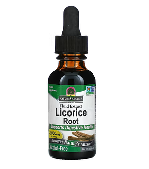 Nature's Answer, жидкий экстракт корня солодки, без спирта, 2000 мг, 30 мл (1 жидк. унция)