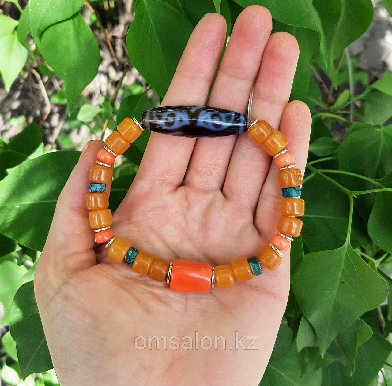 Браслет в тибетском стиле с Дзи Акашагарбха, фото 1