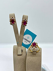 Комплект с рубином и бриллиантами (Шоурум)