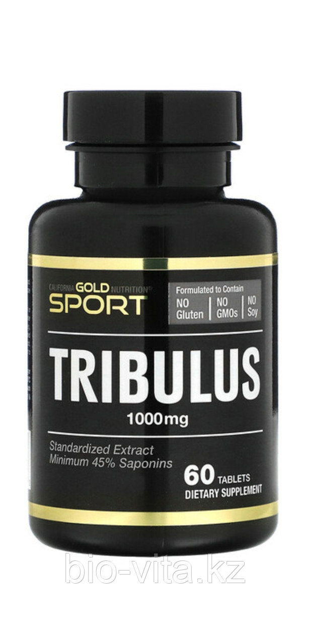 Трибулус. Tribulus. 1000 мг. 60 таблеток. California Gold Nutrition, фото 1
