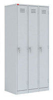 Трехсекционный металлический шкаф для одежды ШРМ - 33