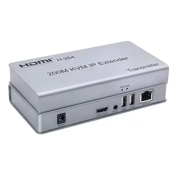 Удлинитель HDMI +USB сигнала до 200 м через CAT5E/6 кабель KVM IP EXTENDER