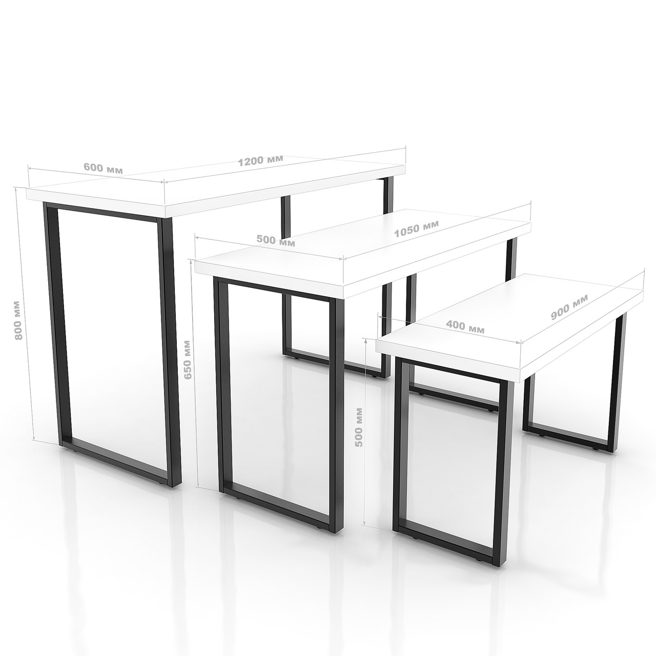 Стол для демонстрации и выкладки товара, ST-3. (Низкий - 500*900*400 мм), фото 1