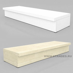 Подиум-полка для настенного стеллажа шириной 690 мм. Легкая серия ., фото 1