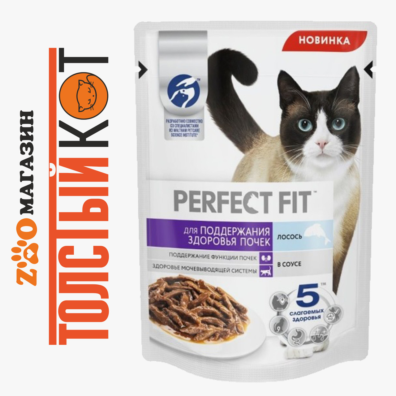 Perfect Fit (Перфект фит) Влажный корм для кошек Здоровье почек Лосось, 75 г, фото 1