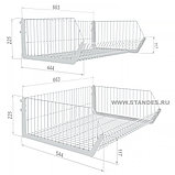 Стеллаж островной четырехсторонний с проволочными корзинами. Задние стенки ДСП . Лёгкая серия LS-2-25, фото 6