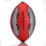 Мяч для регби New Zealand красный серый AF-4530 маленький, фото 3