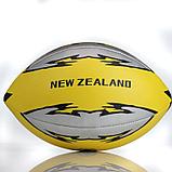 Мяч для регби New Zealand желтый - серый AF-4530 маленький, фото 4