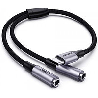 Кабель USB-C - 2*Audio(f) 3.5mm (сплиттер для наушников) AV144 (30732) UGREEN