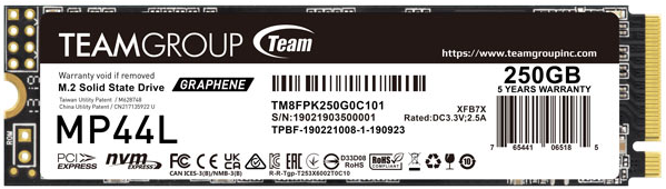 Твердотельный накопитель 250GB SSD TeamGroup MP44L M.2 2280 TM8FPK250G0C101 - фото 1 - id-p108038973