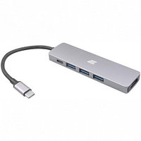 Концентратор USB-хаб 2Е USB-C Slim Aluminum Multi-Port 5in1 2EW-2731