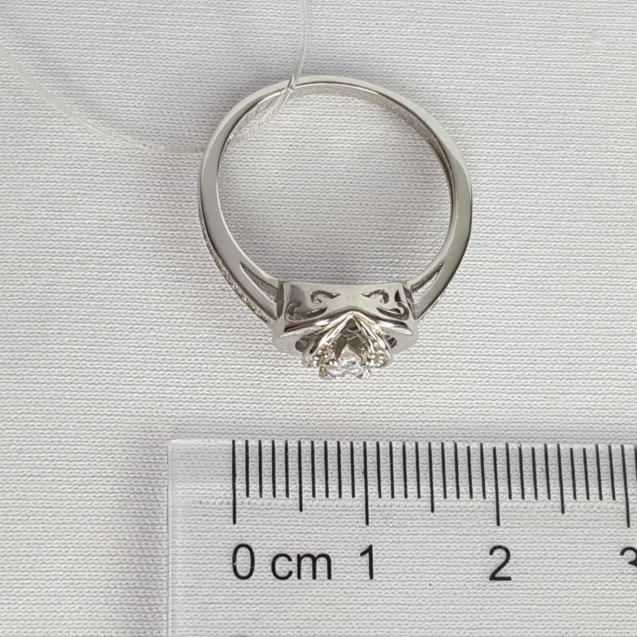 Кольцо Алматы H786 серебро с родием вставка фианит - фото 3 - id-p108048616