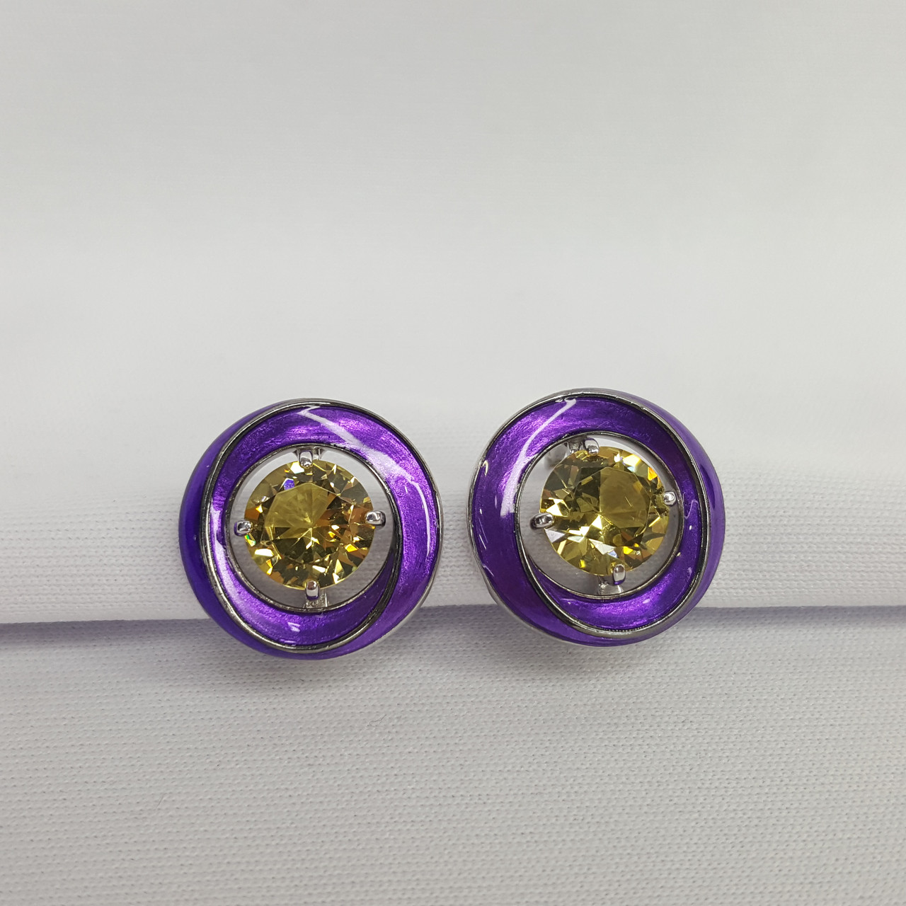 Серьги из серебра с фианитами TEOSA 12-154-2126
