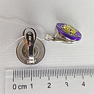 Серьги TEOSA 12-154-2126 серебро с родием вставка ситалл эмаль коллекц. Ситалл, фото 3
