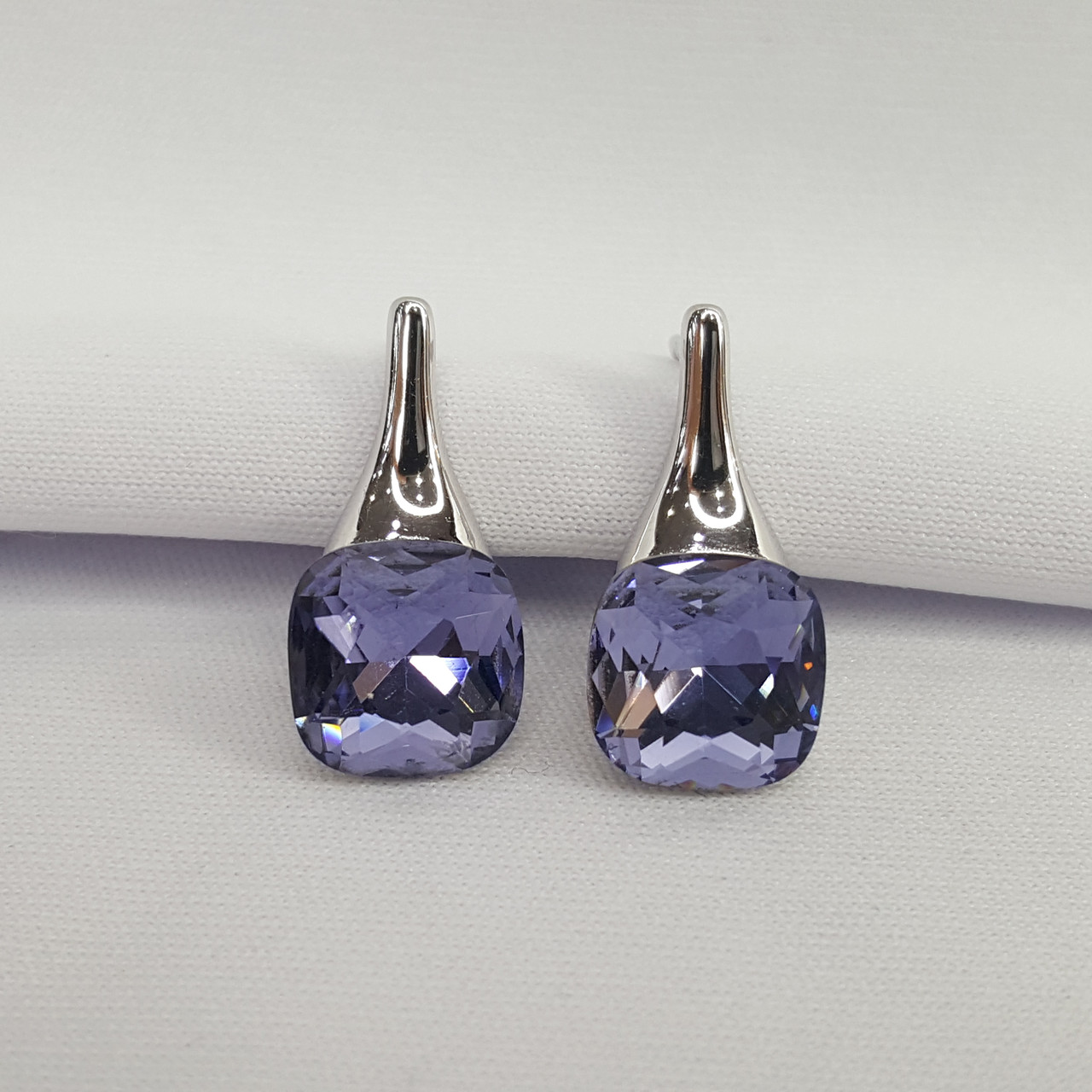 Серьги из серебра с фианитами Италия J840, фото 1