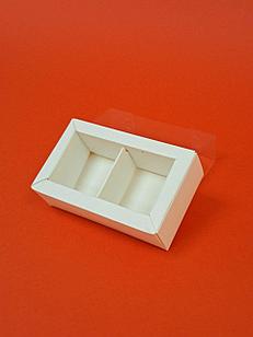 Коробка крышка+дно внешний размер 10*6*3см с ячейками 2шт белая(8*4*3) внутренний размер