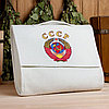 Набор для бани и сауны 5 в 1 (сумка,шапка,варежка,коврик,мочалка),с принтом "СССР" , белый, фото 3